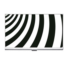 Black And White Zebra Stripes Pattern Business Card Holder by SpinnyChairDesigns