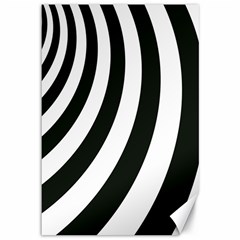 Black And White Zebra Stripes Pattern Canvas 12  X 18  by SpinnyChairDesigns