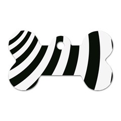 Black And White Zebra Stripes Pattern Dog Tag Bone (two Sides) by SpinnyChairDesigns