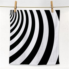 Black And White Zebra Stripes Pattern Face Towel by SpinnyChairDesigns