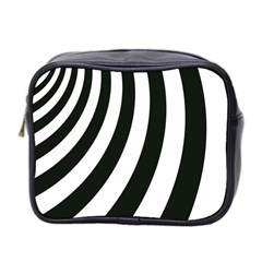 Black And White Zebra Stripes Pattern Mini Toiletries Bag (two Sides) by SpinnyChairDesigns