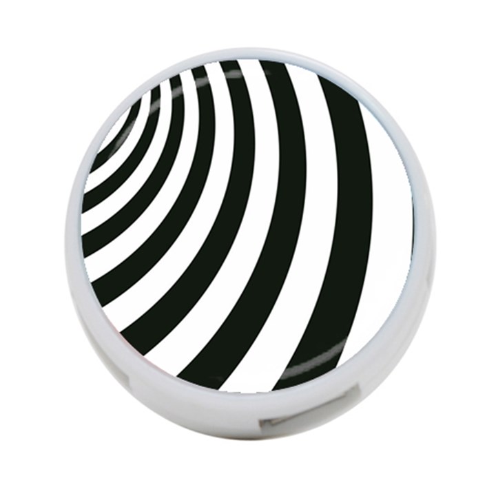 Black and White Zebra Stripes Pattern 4-Port USB Hub (One Side)