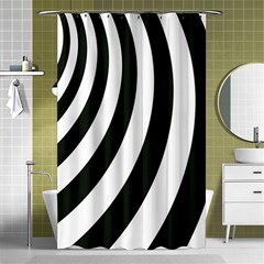 Black And White Zebra Stripes Pattern Shower Curtain 48  X 72  (small)  by SpinnyChairDesigns