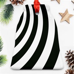 Black And White Zebra Stripes Pattern Bell Ornament (two Sides) by SpinnyChairDesigns