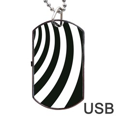 Black And White Zebra Stripes Pattern Dog Tag Usb Flash (two Sides) by SpinnyChairDesigns