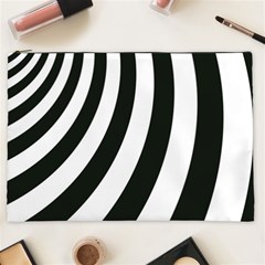 Black And White Zebra Stripes Pattern Cosmetic Bag (xxl) by SpinnyChairDesigns