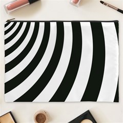 Black And White Zebra Stripes Pattern Cosmetic Bag (xxxl) by SpinnyChairDesigns