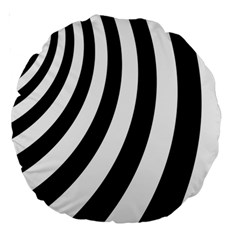 Black And White Zebra Stripes Pattern Large 18  Premium Round Cushions by SpinnyChairDesigns