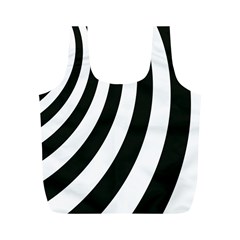 Black And White Zebra Stripes Pattern Full Print Recycle Bag (m) by SpinnyChairDesigns