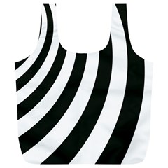 Black And White Zebra Stripes Pattern Full Print Recycle Bag (xl) by SpinnyChairDesigns