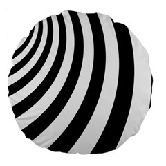 Black And White Zebra Stripes Pattern Large 18  Premium Flano Round Cushions by SpinnyChairDesigns