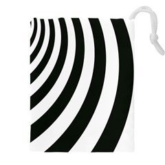 Black And White Zebra Stripes Pattern Drawstring Pouch (4xl) by SpinnyChairDesigns