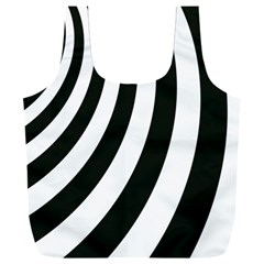 Black And White Zebra Stripes Pattern Full Print Recycle Bag (xxxl) by SpinnyChairDesigns