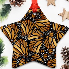 Monarch Butterfly Wings Pattern Ornament (star) by SpinnyChairDesigns