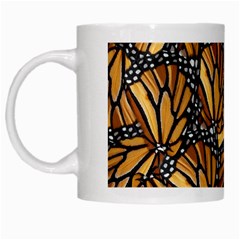 Monarch Butterfly Wings Pattern White Mugs by SpinnyChairDesigns