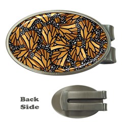 Monarch Butterfly Wings Pattern Money Clips (oval)  by SpinnyChairDesigns