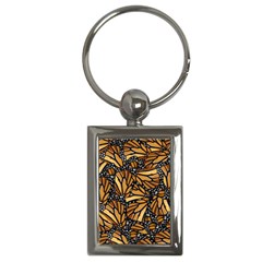 Monarch Butterfly Wings Pattern Key Chain (rectangle) by SpinnyChairDesigns