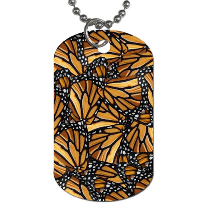 Monarch Butterfly Wings Pattern Dog Tag (One Side)