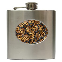 Monarch Butterfly Wings Pattern Hip Flask (6 Oz) by SpinnyChairDesigns