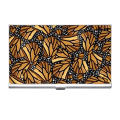 Monarch Butterfly Wings Pattern Business Card Holder by SpinnyChairDesigns