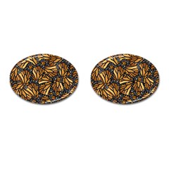 Monarch Butterfly Wings Pattern Cufflinks (oval) by SpinnyChairDesigns