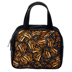 Monarch Butterfly Wings Pattern Classic Handbag (one Side) by SpinnyChairDesigns