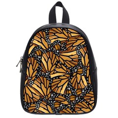 Monarch Butterfly Wings Pattern School Bag (small) by SpinnyChairDesigns