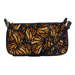 Monarch Butterfly Wings Pattern Shoulder Clutch Bag by SpinnyChairDesigns