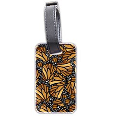 Monarch Butterfly Wings Pattern Luggage Tag (two Sides) by SpinnyChairDesigns