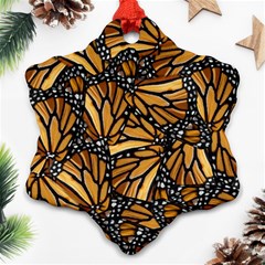 Monarch Butterfly Wings Pattern Ornament (snowflake) by SpinnyChairDesigns