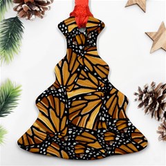 Monarch Butterfly Wings Pattern Christmas Tree Ornament (two Sides) by SpinnyChairDesigns