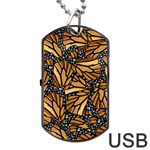 Monarch Butterfly Wings Pattern Dog Tag USB Flash (Two Sides) Front