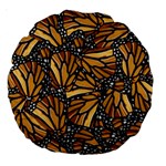 Monarch Butterfly Wings Pattern Large 18  Premium Round Cushions Back