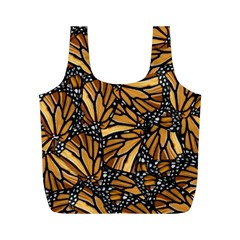 Monarch Butterfly Wings Pattern Full Print Recycle Bag (m) by SpinnyChairDesigns