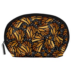 Monarch Butterfly Wings Pattern Accessory Pouch (large) by SpinnyChairDesigns