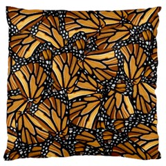 Monarch Butterfly Wings Pattern Standard Flano Cushion Case (two Sides) by SpinnyChairDesigns