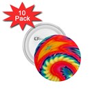 Colorful Dark Tie Dye Pattern 1.75  Buttons (10 pack) Front