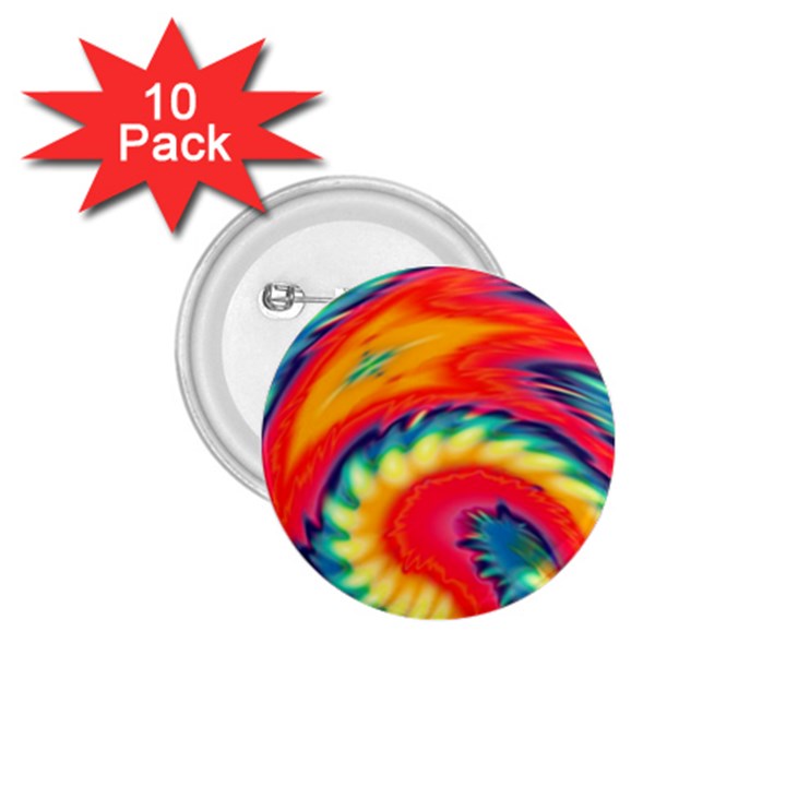 Colorful Dark Tie Dye Pattern 1.75  Buttons (10 pack)