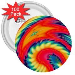 Colorful Dark Tie Dye Pattern 3  Buttons (100 Pack)  by SpinnyChairDesigns