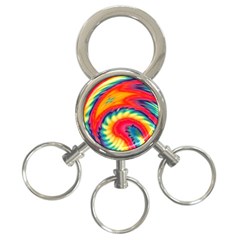 Colorful Dark Tie Dye Pattern 3-ring Key Chain by SpinnyChairDesigns