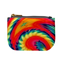 Colorful Dark Tie Dye Pattern Mini Coin Purse by SpinnyChairDesigns