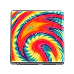 Colorful Dark Tie Dye Pattern Memory Card Reader (square 5 Slot) by SpinnyChairDesigns