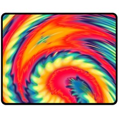 Colorful Dark Tie Dye Pattern Fleece Blanket (medium)  by SpinnyChairDesigns