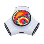 Colorful Dark Tie Dye Pattern 3-Port USB Hub Front