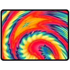 Colorful Dark Tie Dye Pattern Double Sided Fleece Blanket (large)  by SpinnyChairDesigns