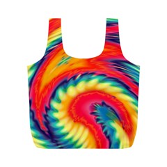 Colorful Dark Tie Dye Pattern Full Print Recycle Bag (m) by SpinnyChairDesigns