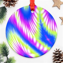 Colorful Blue Purple Pastel Tie Dye Pattern Ornament (Round)