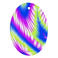 Colorful Blue Purple Pastel Tie Dye Pattern Ornament (oval) by SpinnyChairDesigns