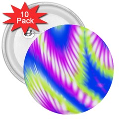 Colorful Blue Purple Pastel Tie Dye Pattern 3  Buttons (10 Pack)  by SpinnyChairDesigns