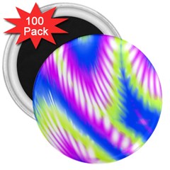 Colorful Blue Purple Pastel Tie Dye Pattern 3  Magnets (100 pack)